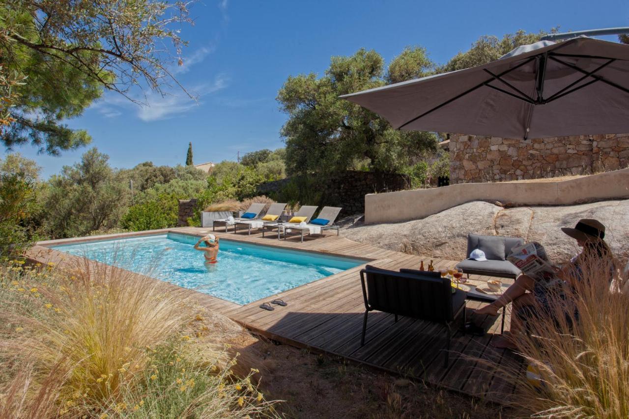 Villa Bodri, Maison En Pierre Avec Vue Mer Et Piscine Chauffee LʼÎle-Rousse المظهر الخارجي الصورة