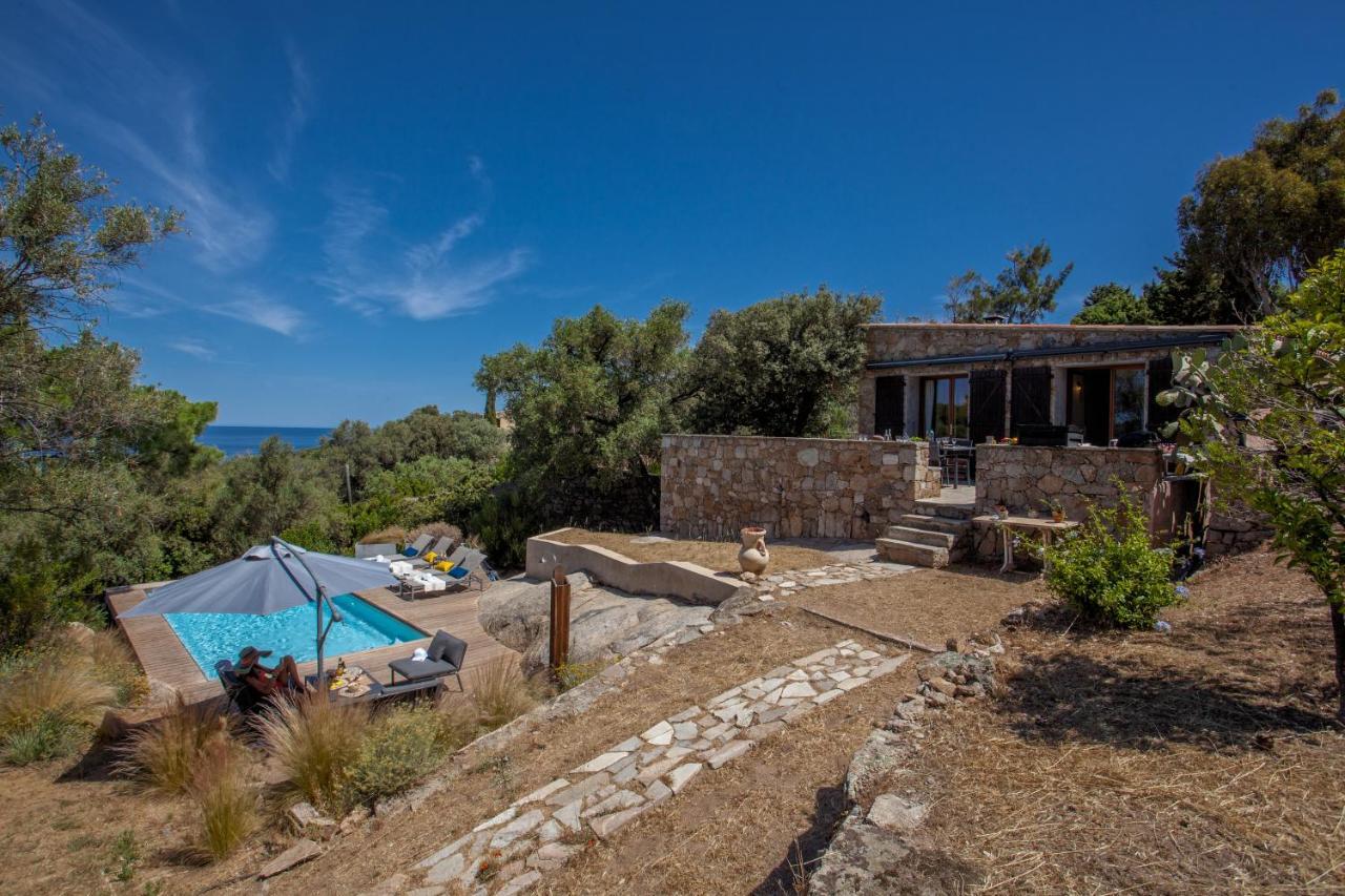Villa Bodri, Maison En Pierre Avec Vue Mer Et Piscine Chauffee LʼÎle-Rousse المظهر الخارجي الصورة